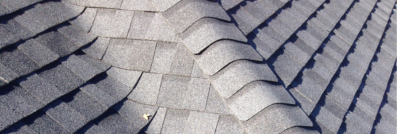 A close up view of a gray shingled roof in Alexandria VA.